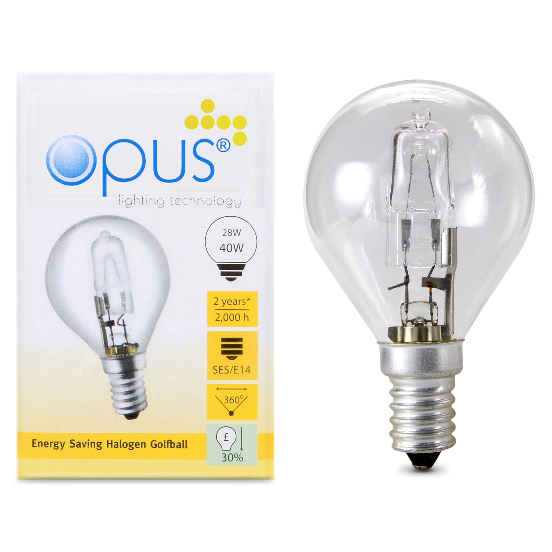 Opus Eco Halogen Energy Saving Golf Ball Light Bulbs 28w40w E14 B22 E27 B15 Cap Ebay 5274