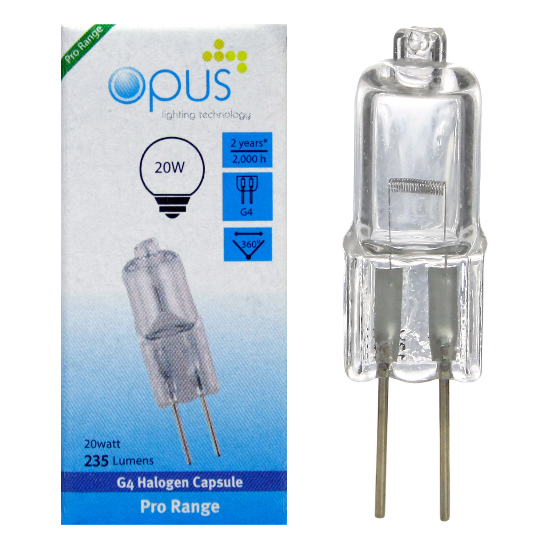 Opus Technology 20watt Capsule G4 (4mm) Cap LV Low M86 Clear Dimmable Bulb